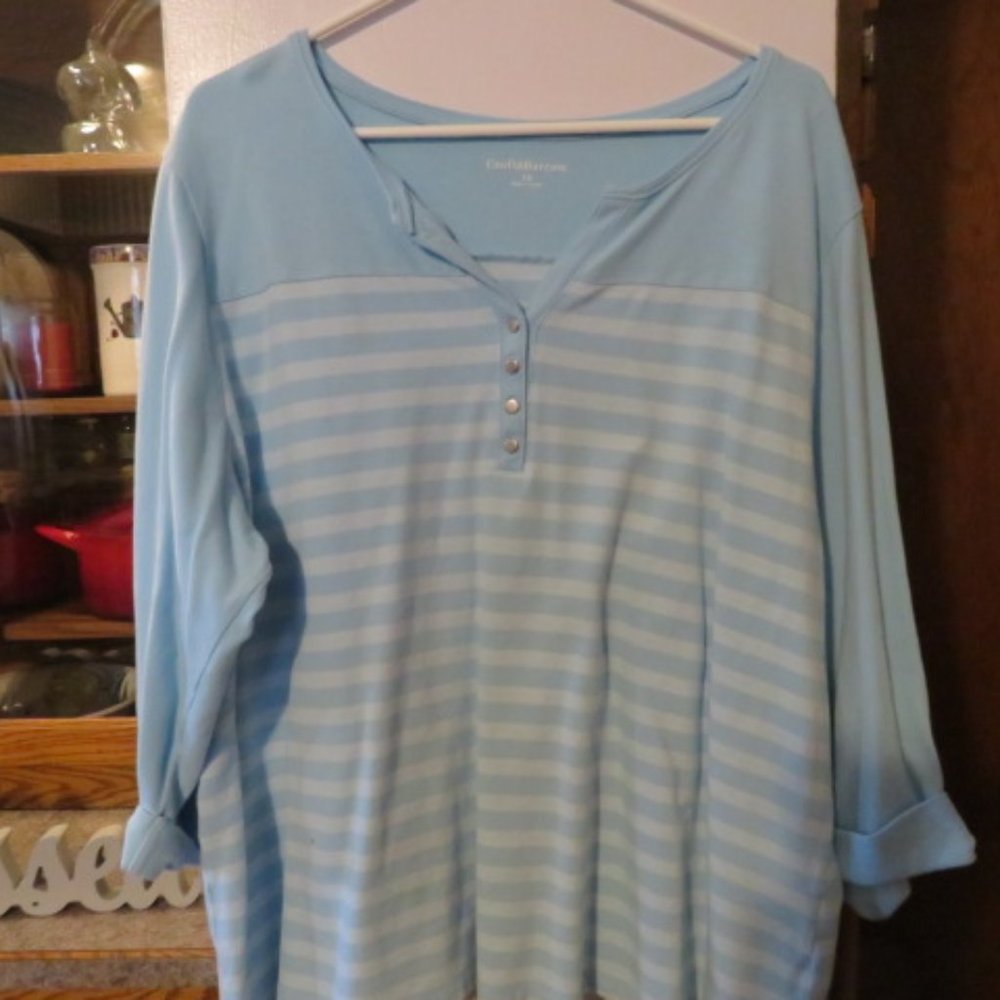 Light blue and white strip shirt